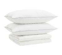 Hothingwell Ensemble de Couette 3 pc 140 x 220 cm en Duvet d'oie 90% | Housse coton 100 %,certifié OEKO-TEX,lavable à 30℃,design minimaliste,literie été