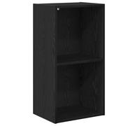 Hothingwell Étagère 2 Niveaux 40 x 30 x 77 cm Bois d'Ingénierie Chêne Noir | Bibliothèque autoportante, planches ajustables, design rectangulaire, finition chêne noir, fixation murale, entretien