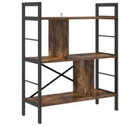 Hothingwell Étagère 5 Niveaux 75 x 30 x 91 cm Bois d'Ingénierie Chêne Fumé | Bibliothèque industrielle, cadre en acier, style loft new-yorkais, rangement livres et objets déco, salon bureau étude