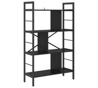 Hothingwell Étagère 7 Niveaux 75 x 30 x 123,5 cm Bois d'Ingénierie et Acier | Bibliothèque industrielle, cadre acier, style loft new-yorkais, salon bureau étude, rangement livres et déco