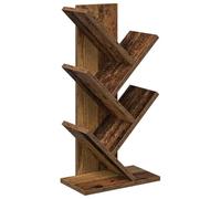 Hothingwell Étagère à Livres en Forme d'arbre 4 Niveaux 30 x 18 x 60 cm | Bois d'ingénierie,design arbre,4 niveaux ouverts,fixation murale fournie,bureau,canapé,lit,meuble TV,salon,chambre