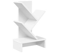 Hothingwell Étagère Arbre 3 Niveaux 30 x 18 x 48 cm Bois d'Ingénierie Blanc | Rangement compact,design arbre,multi-niveaux,bureau,canapé,lit,meuble TV,salon,chambre,surface lisse