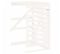 Hothingwell Extension Abri Poubelle sur Roulettes Blanc Bois de Pin Massif | Extension pour 2, 3 ou 4 poubelles, lattes de bois ventilées, verrou avant, porte et couvercle, ajout facile