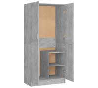 Hothingwell Garde-Robe Gris béton 82,5x51,5x180 cm Aggloméré | Armoire compacte, grand compartiment, facile à nettoyer, accès pratique aux vêtements, touche chic