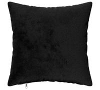 Hothingwell Housse de Coussin 2 pcs HEERLEN Noir 45 x 45 cm Flanelle | Taie amovible, fermeture éclair, flanelle douce, lavage main eau froide, coussins standards, canapé fauteuil lit