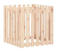 Hothingwell Jardinière Design De Clôture 70x70x70 Cm Pin Massif | Bois pin massif,grain droit,nœuds naturels,aspect rustique,usage extérieur,terrasse,jardin,patio,cache-pot,terre