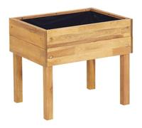 Hothingwell Jardinière Surélevée 50x40x45 cm Bois Massif d'Acacia | Feuille de PVC, finition huilée, design rustique, usage extérieur, fleurs et plantes