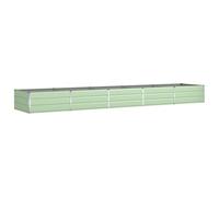 Hothingwell Jardinière Vert Pastel 480 x 100 x 45 cm en Acier galvanisé | Bac robuste pour terrasse, patio, jardin, montage au tournevis, nettoyage au savon doux