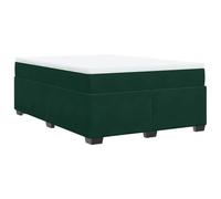 Hothingwell Lit à Sommier à Lattes et Matelas Vert Foncé 140x190 cm Velours | Velours doux, ressorts ensachés, surmatelas respirant, lattes de soutien, pieds robustes