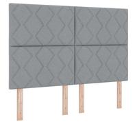 Hothingwell Lit Box Spring avec Bandes LED Gris Clair 140 x 190 cm Tissu | Tête de lit ajustable, matelas ressorts ensachés, cadre bois d'ingénierie, style épuré, chambre moderne