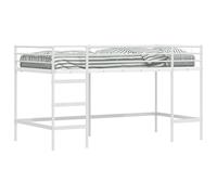 Hothingwell Lit Mezzanine Enfant Uni Blanc 107 x 203 cm Acier | Acier robuste,finition mate,tête de lit murale,espace sous le lit,assemblage facile,tournevis inclus,chambre contemporaine