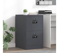 Hothingwell Meuble de Rangement Acier 44x50x74,5 cm, Caisson de Bureau Anthracite avec Tiroir Coulissant, Classeur Moderne Industriel avec Serrure de Sécurité, Étagères Pratiques