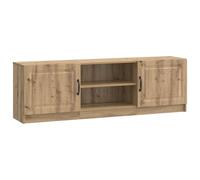 Hothingwell Meuble TV 150 x 31 x 47 cm Bois d'ingenierie Chene | Portes pivotantes 90°, etageres retractables, poignees bar, entretien facile, design vintage