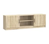 Hothingwell Meuble TV Bois d'Ingénierie 150 x 31 x 47 cm | Design vintage, étagères rétractables, portes pivotantes 90°, poignées bar intégrées, entretien facile