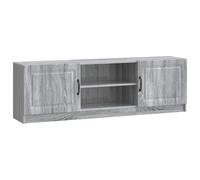 Hothingwell Meuble TV Bois d'Ingénierie 150 x 31 x 47 cm Gris | Étagères Rétractables, Portes à Charnière 90°, Poignées de Bar Intégrées, Entretien Facile