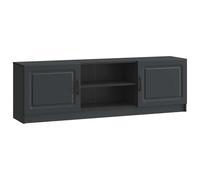 Hothingwell Meuble TV Bois d'Ingénierie Noir 150 x 31 x 47 cm | Étagères rétractables, Portes à charnière pivotante 90°, Poignées de bar intégrées, Entretien facile