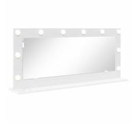 Hothingwell Miroir de Vanité LED Blanc 100 x 45 x 18 cm Verre et Bois | Éclairage LED intégré, alimentation USB 5V, surface plate, style contemporain épuré