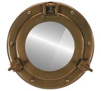 Hothingwell Miroir Mural Hublot Ø23 cm Aluminium et Verre | Style nautique,inspiration côtière,aluminium poli,surface plane,usage mural,bureau à domicile