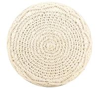 Hothingwell Pouf Macramé Fait Main 45 x 30 cm en Coton pour Repose-Pieds | Coton tressé artisanal, billes EPS, style boho chic, usage salon ou chambre, déco chaleureuse