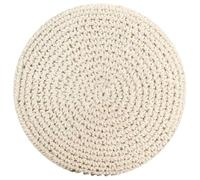 Hothingwell Pouf Macramé Fait Main en Coton, Repose-Pied 45 x 30 cm | Assise textile bohème, pièce décorative, coton tressé, intérieur mousse EPS, salon ou chambre