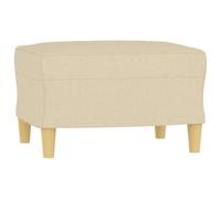 Hothingwell Repose-Pieds Textile Crème 60x50x41 cm Contreplaqué | Design moderne, assise d'appoint, textile respirant, cadre stable, montage facile