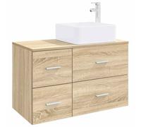 Hothingwell Set Meuble Salle de Bain 2 Pièces Dub Sonoma Bois d'Ingénierie | Bois d'ingénierie robuste, design moderne minimaliste, rangement spacieux, installation flexible, finition chêne sonoma