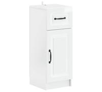 Hothingwell Set Meuble Salle de Bain 3 Pièces Blanc Haute Brillance en Bois | Résistant à l'humidité, design gain de place, entretien facile, fixation murale incluse, pour petites salles de bain