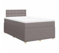 Hothingwell Sommier à Lattes avec Matelas Taupe 120x190 cm Tissu | Ressorts ensachés,surmatelas amovible,housse lavable,lattes intégrées,polyester respirant