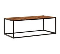 Hothingwell Table Basse 110x60x40 cm Bois d'Acacia Solide et Acier | Bois d'acacia massif, acier robuste, entretien facile, assemblage simple, pièce unique, salon