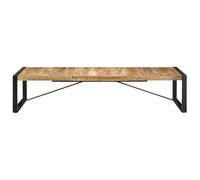 Hothingwell Table Basse 180x90x40 cm Bois De Manguier Brut | Style industriel, pieds en acier enduit de poudre, bois dur tropical, salon