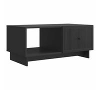 Hothingwell Table Basse Noir 90 x 50 x 40 cm Bois d'Ingenierie | Style Vintage, Porte Pivotante 90°, Poignees Metal, Rangement Spacieux, Facile Nettoyer