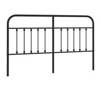 Hothingwell Tête De Lit Métal Noir 180 cm Acier Enduit Poudre | Pieds Métal Robustes, Soutien Dos Lecture TV, Pour Chambre À Coucher, Tube Rond Compatible