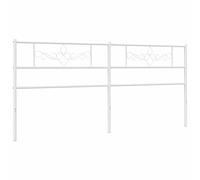 Hothingwell Tête De Lit Métallique Blanche 200 cm | Acier Revêtu Par Poudre, Pieds Métalliques Robustes, Soutien Du Dos, Pour Tube Rond