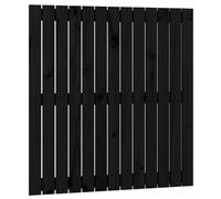 Hothingwell Tête de lit Murale Noir 82,5x3x90 cm Bois Massif de pin | Design classique, grain droit, nœuds rustiques, soutien du dos, lecture et télévision, lits sans tête de lit, manuel de