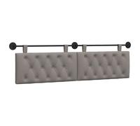 Hothingwell Tête de lit Suspendue Taupe Tissu Rembourrée Murale | Rail métal enduit poudre,2 plaques rondes,ceintures amovibles,montage mural,chambre,salle à manger,couloir