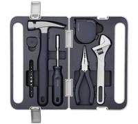 HOTO Boîte à Outils, Ensemble d'Outils Essentiels pour la Maison, Marteau, Pinces, Tournevis, Clé à molette et Mètre à Ruban, pour Réparations Domestiques et Bricolage