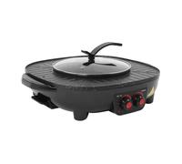 Hotpot et Grill Électrique 2 en 1 Sans Fumée Plaque Antiadhésive Cuisine Coréenne Multifonction Noir