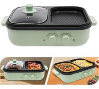 Hotpot & Grill 2-en-1 - Grill de table électrique avec casserole - 1 300 W, double réglage de température - Hotpot de 1 l, poêle à griller de 0,2 l - 220–240 V, prise européenne - Pour 1 à 3 personnes
