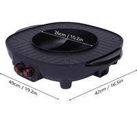 Hotpot & Grill - Mijoteuse électrique 2-en-1 pour shabu-shabu avec grill - 2000 W - 220 V - 3 l - Pour 5 à 6 personnes - Cuve intégrée - Multifonction