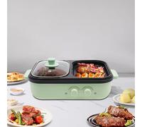 Hotpot - Mini poêle électrique 2 en 1 - Avec grill - 1,2 l - Pour fruits de mer, légumes, crustacés, pâtes