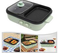 Hotpot & poêle à frire électriques, 2 en 1, 1300 W, double contrôle de la température, protection contre la surchauffe & arrêt automatique, vert