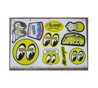 hotrodspirit - planche de 10 stickers moon hot rod 21x14 cm autocollant mooneyes deco voiture garage