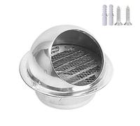Hotte d'aération murale ronde à nez de taureau en acier inoxydable | Argent, plusieurs tailles 4,4-19,5 cm : Ventilation murale extérieure(14.7cm)