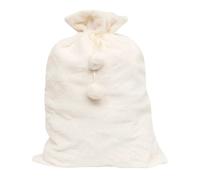 Hotte de Noël Imitation Fourrure 70cm Blanc