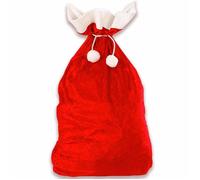 Hotte de Père Noël - 1 Grand Sac Cadeau de Noel Rouge en Velour Sacs Cadeaux Rouge Deguisement