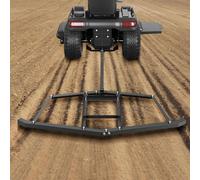 Hotte de ramassage pour quad et tracteur tondeuse - Grattoir pour sol - Largeur de travail de 188 cm - Réglable - En fonte - Convient pour allées en gravier et sols