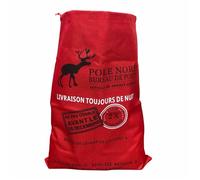 Hotte du Père Noël effet toile de jute LA BOUTIQUE DE NOËL rouge 49 x 70 cm 20 L