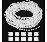 HOTUT 6 Mètres de Chaîne de Store,Cordon pour Store à Enrouleur Vénitien Vertical avec 10 Pièces de Connecteur de Chaîne,Connecteurs de Chaîne en Plastique,pour Remplacement de Store Enrouleur - Blanc