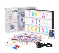 HOTUT Boite Lumineuse Message, 16 Couleurs LED Light Box Set avec 215 Lettres et Emojis, Télécommande Boîte Lumineuse LED Alimenté par USB et Batterie, pour Mariage Anniversaire Fête Décoration