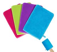 HOTUT Gants de Toilette en Microfibre, Lot de 4 Gants de Nettoyage du Visage Doux, Chiffon de Bain en Microfibre, Serviette de Visage, Gants Démaquillants Réutilisables 15 X 20cm